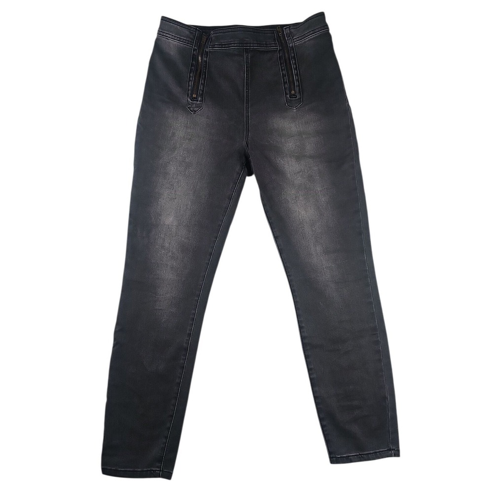 Refuge High Waist Skinny Jeans Zipper Detail Black Wash Size‎ 10 Rare to Find